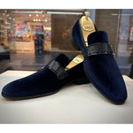 Vinci Leather The Casaletti Navy Bit Loafer Shoe (1803)