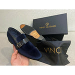 Vinci Leather The Casaletti Navy Bit Loafer Shoe (1803)
