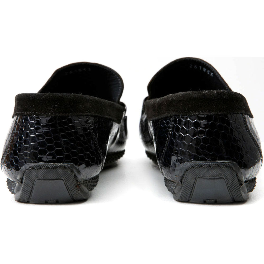 Vinci Leather The Cordova Black Patent Leather Tassel Loafer (8498)