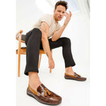 Vinci Leather The Cordova Brown Patent Leather Tassel Loafer (8498)