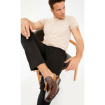 Vinci Leather The Cordova Brown Patent Leather Tassel Loafer (8498)