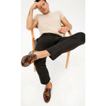 Vinci Leather The Cordova Brown Patent Leather Tassel Loafer (8498)