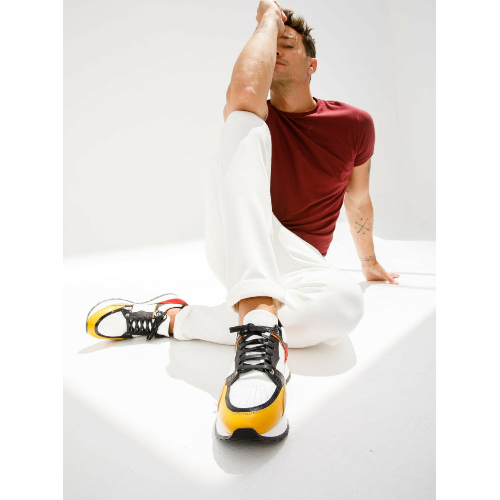Vinci Leather The Covelo Multicolor Leather Sneaker (D-527X)