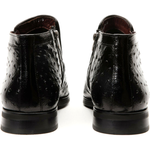 Vinci Leather The Dallas Black Leather Bit Ankle Zip-up Dress Boot (10726)
