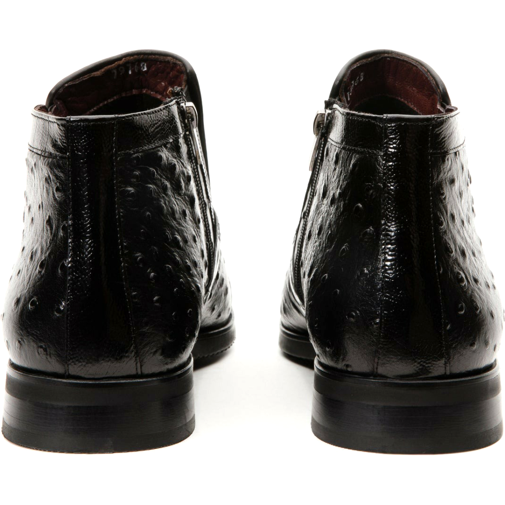 Vinci Leather The Dallas Black Leather Bit Ankle Zip-up Dress Boot (10726)