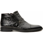Vinci Leather The Dallas Black Leather Bit Ankle Zip-up Dress Boot (10726)