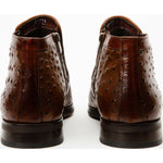 Vinci Leather The Dallas Brown Leather Bit Ankle Zip-up Dress Boot (10726)