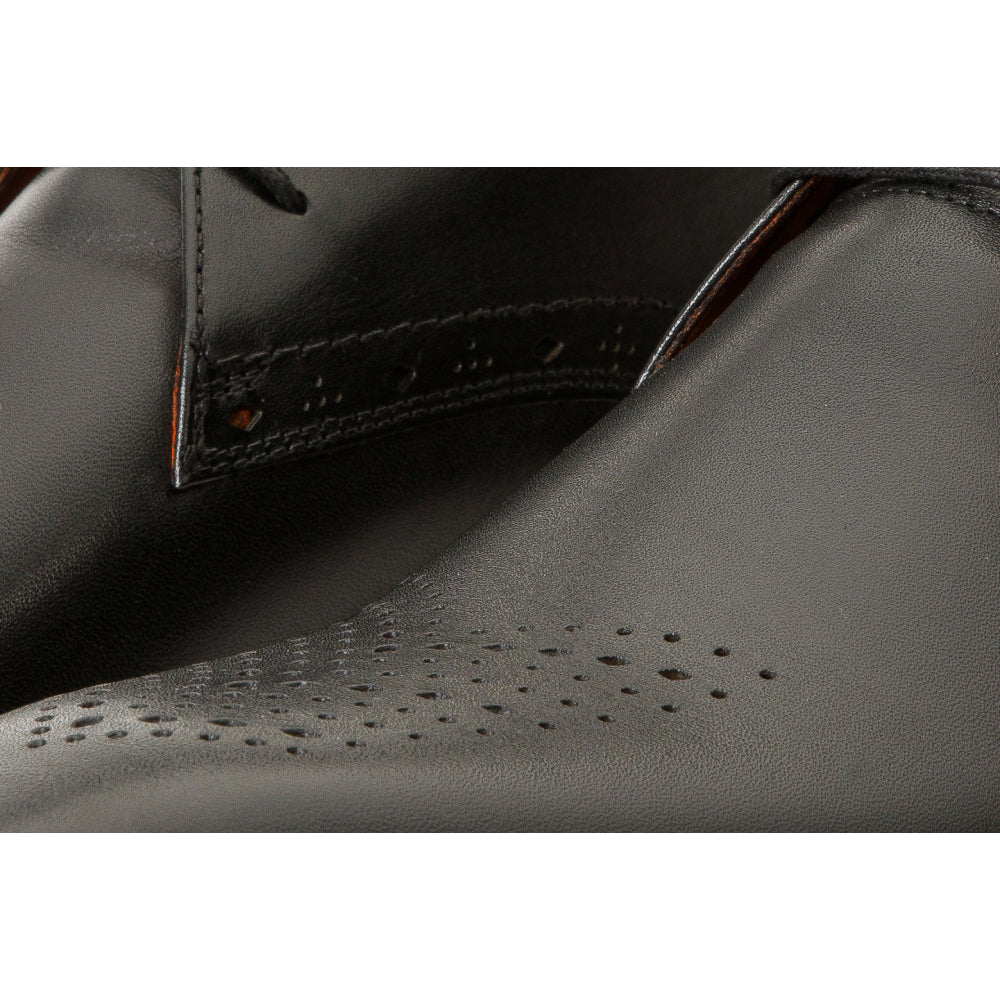 Vinci Leather The Dessalines Black Leather Chukka Brogue Dress Boot (X-868)