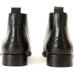 Vinci Leather The Dessalines Black Leather Chukka Brogue Dress Boot (X-868)