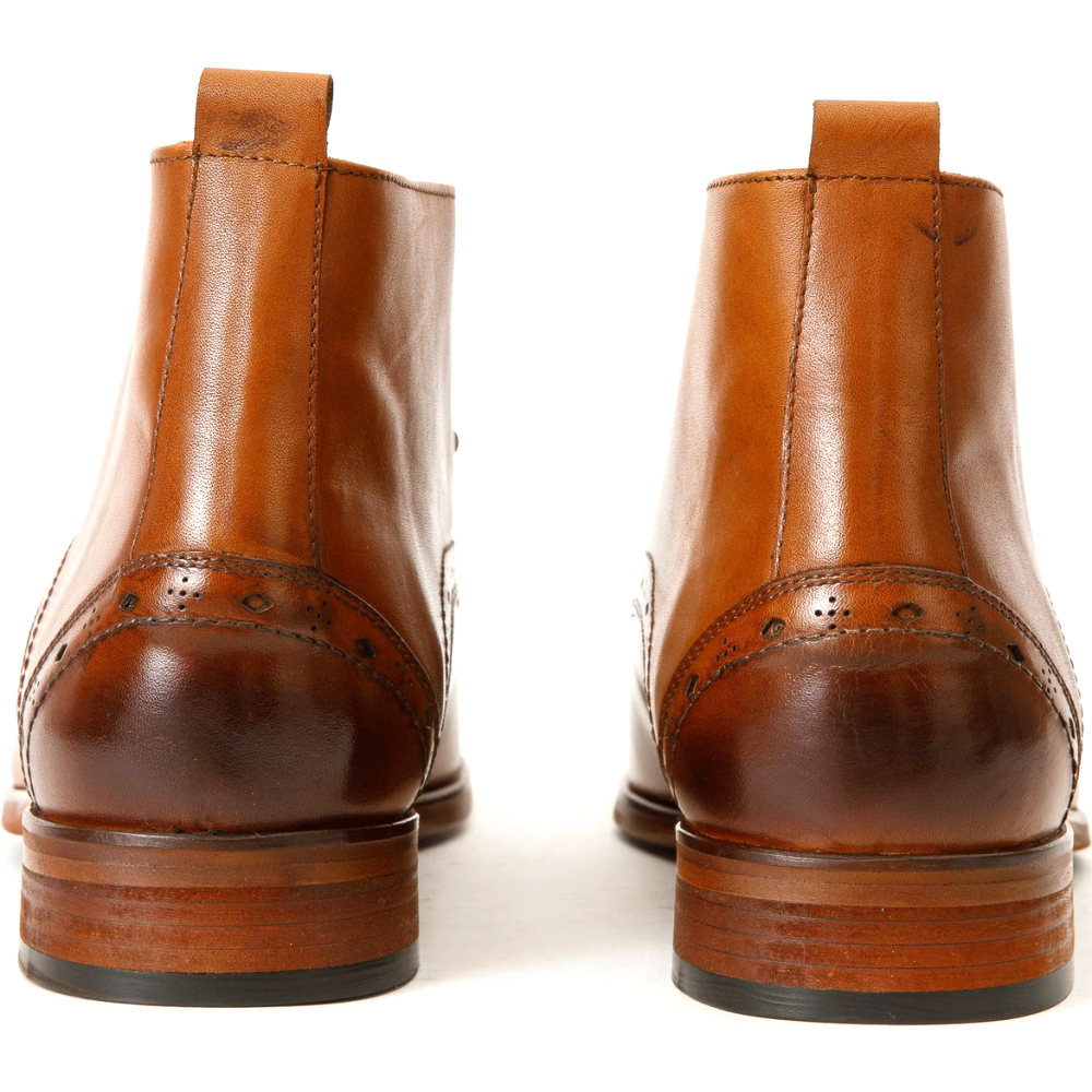 Vinci Leather The Dessalines Brown Leather Chukka Brogue Dress Boot (X-868)
