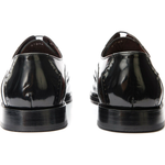 Vinci Leather The Dicle Black / Burgundy Wingtip Semi Brogue Derby Shoe (16010)