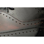 Vinci Leather The Dicle Black / Burgundy Wingtip Semi Brogue Derby Shoe (16010)
