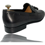 Vinci Leather The Dixon Black Leather Tassel Loafer (13409)