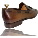 Vinci Leather The Dixon Brown Leather Tassel Loafer (13409)