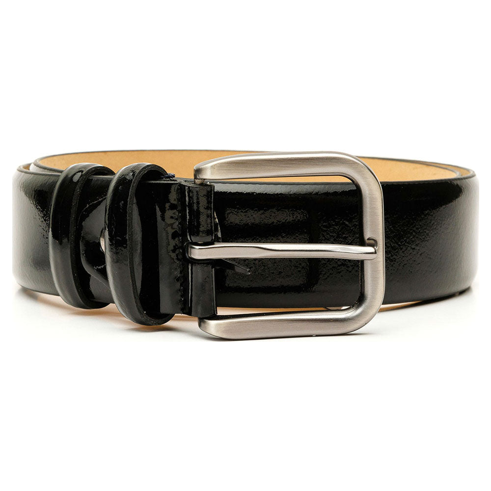 Vinci Leather The Dodoma Black Patent Leather Belt