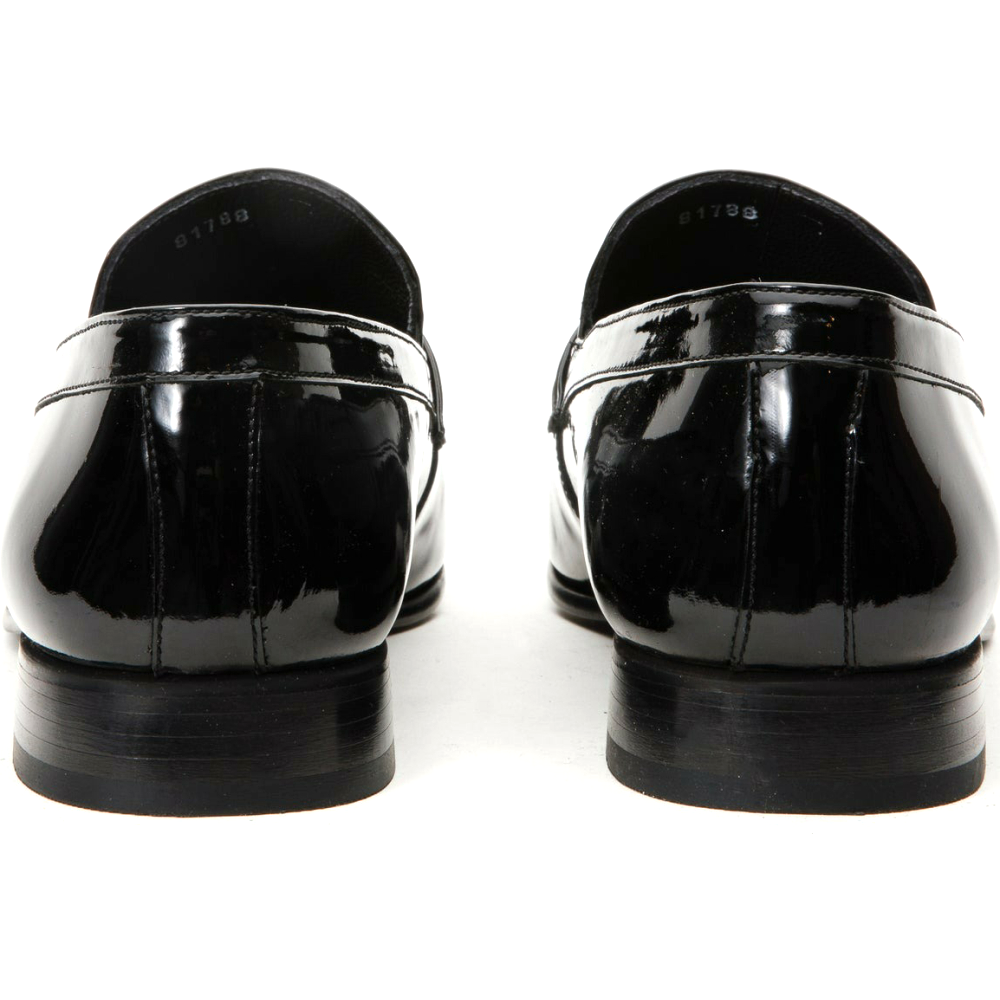 Vinci Leather The Dodoma Black Patent Leather Loafer Shoe (8017)