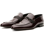 Vinci Leather The Dodoma Burgundy Patent Leather Loafer Shoe (8017)
