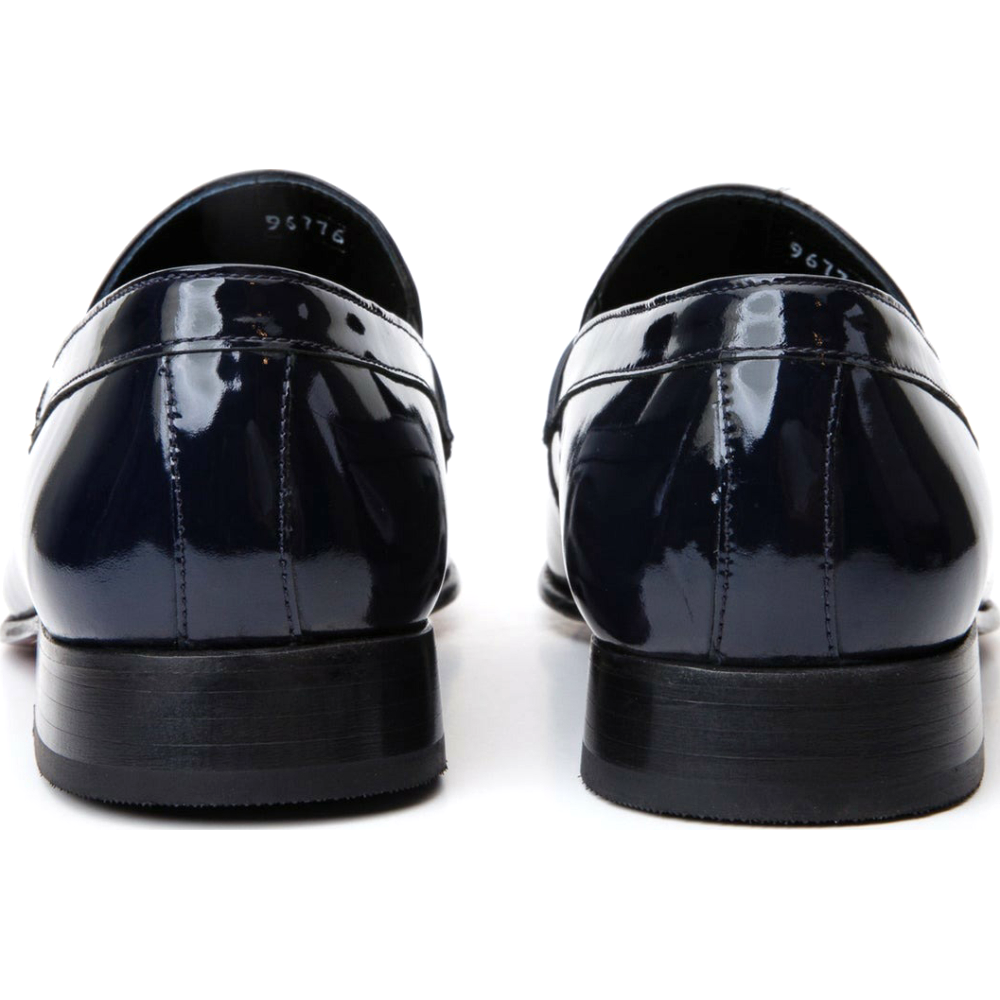 Vinci Leather The Dodoma Navy Patent Leather Loafer Shoe (8017)