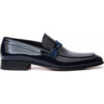 Vinci Leather The Dodoma Navy Patent Leather Loafer Shoe (8017)