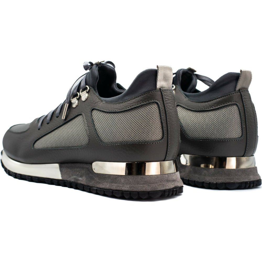 Vinci Leather The Dos Rios Grey Leather Sneaker