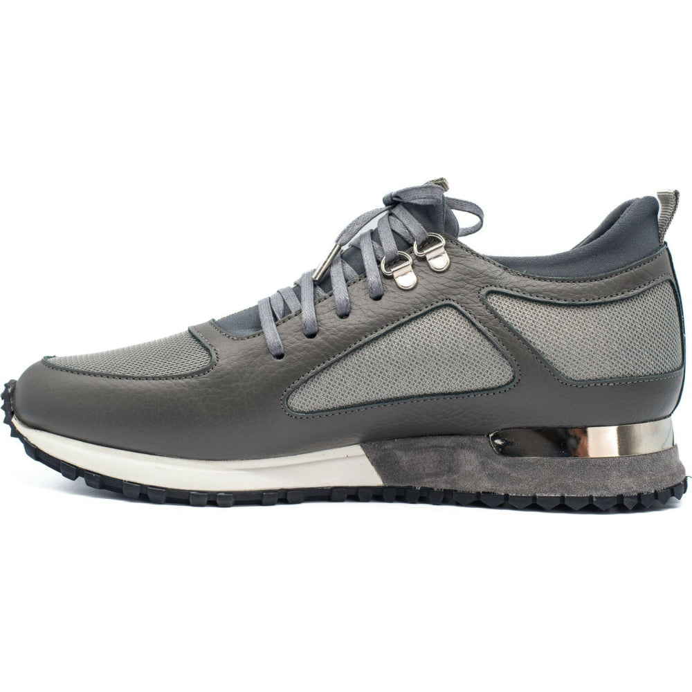 Vinci Leather The Dos Rios Grey Leather Sneaker