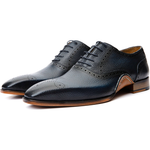 Vinci Leather The Draco Handmade Navy Semi Brogue Oxford Shoe (V-01/6825)