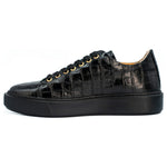 Vinci Leather The Dublin Black Leather Men Sneaker (18610)