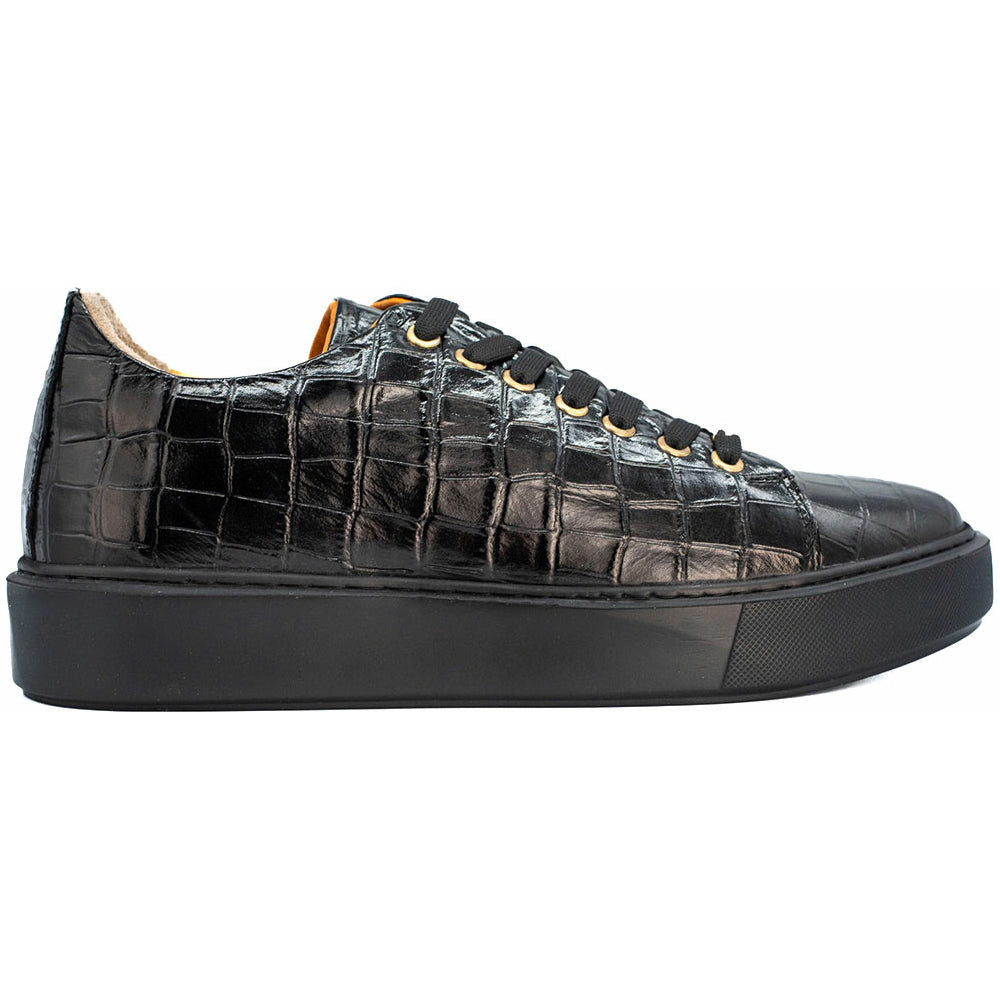 Vinci Leather The Dublin Black Leather Men Sneaker (18610)