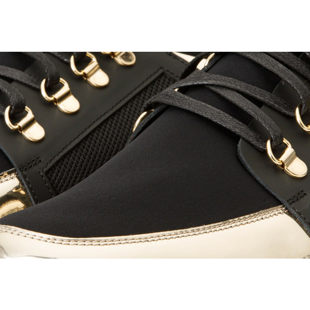 Vinci Leather The Emir Gold Leather Sneaker For Men Limited Edition (D-529)