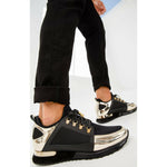 Vinci Leather The Emir Gold Leather Sneaker For Men Limited Edition (D-529)