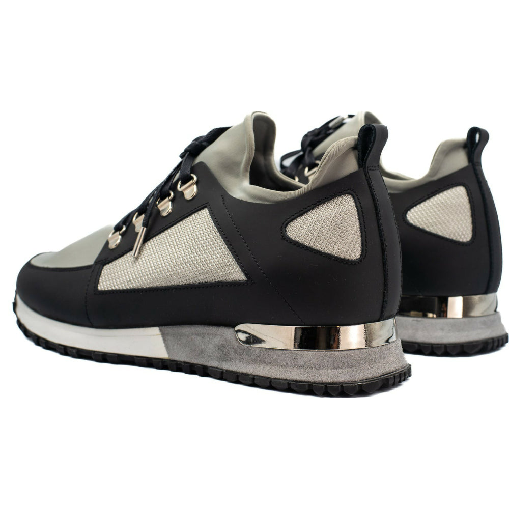 Vinci Leather The Emir Grey Leather Sneaker For Men Limited Edition (D-529)