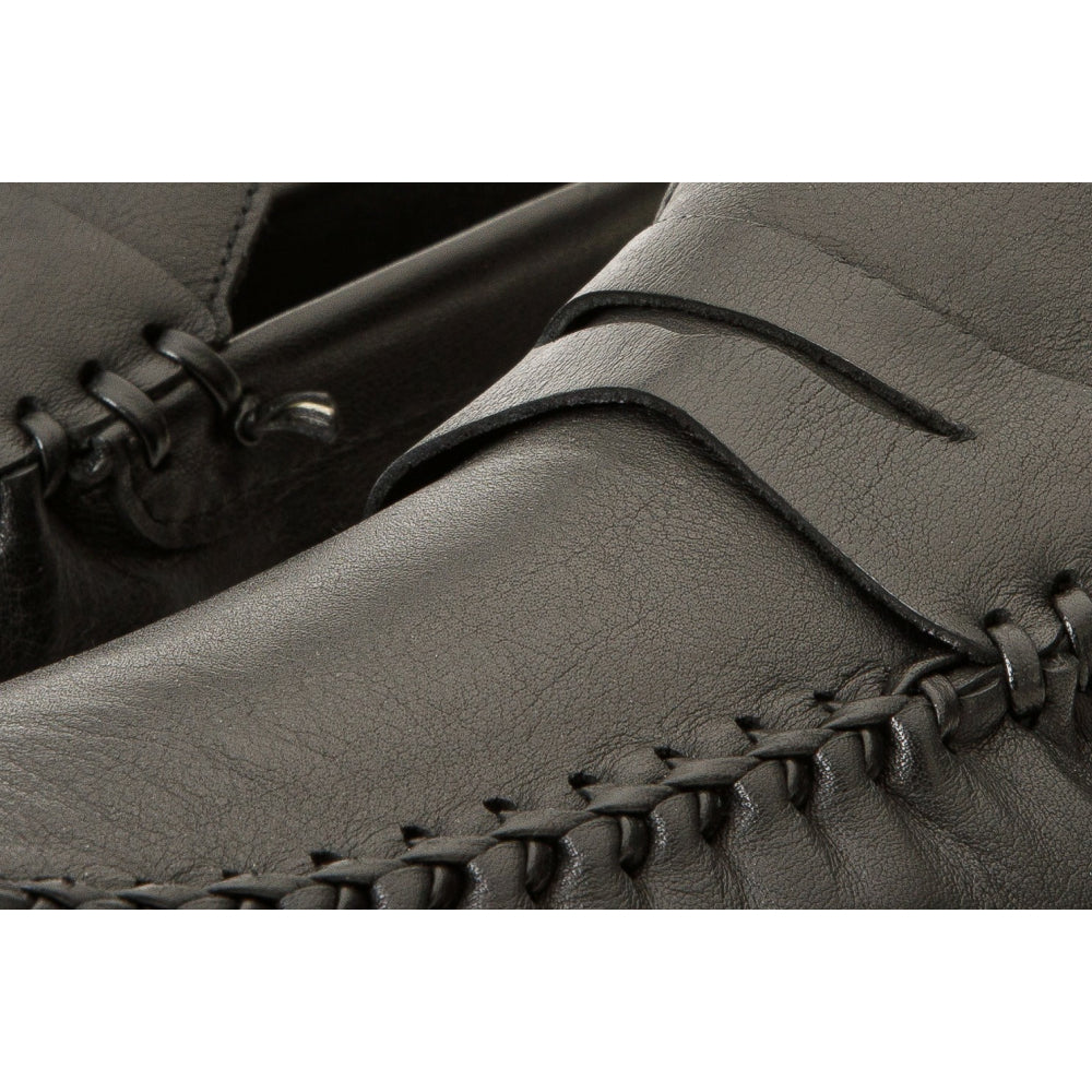 Vinci Leather The Eregli Black Leather Penny Loafer (08100)