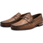 Vinci Leather The Eregli Brown Leather Penny Loafer (08100)