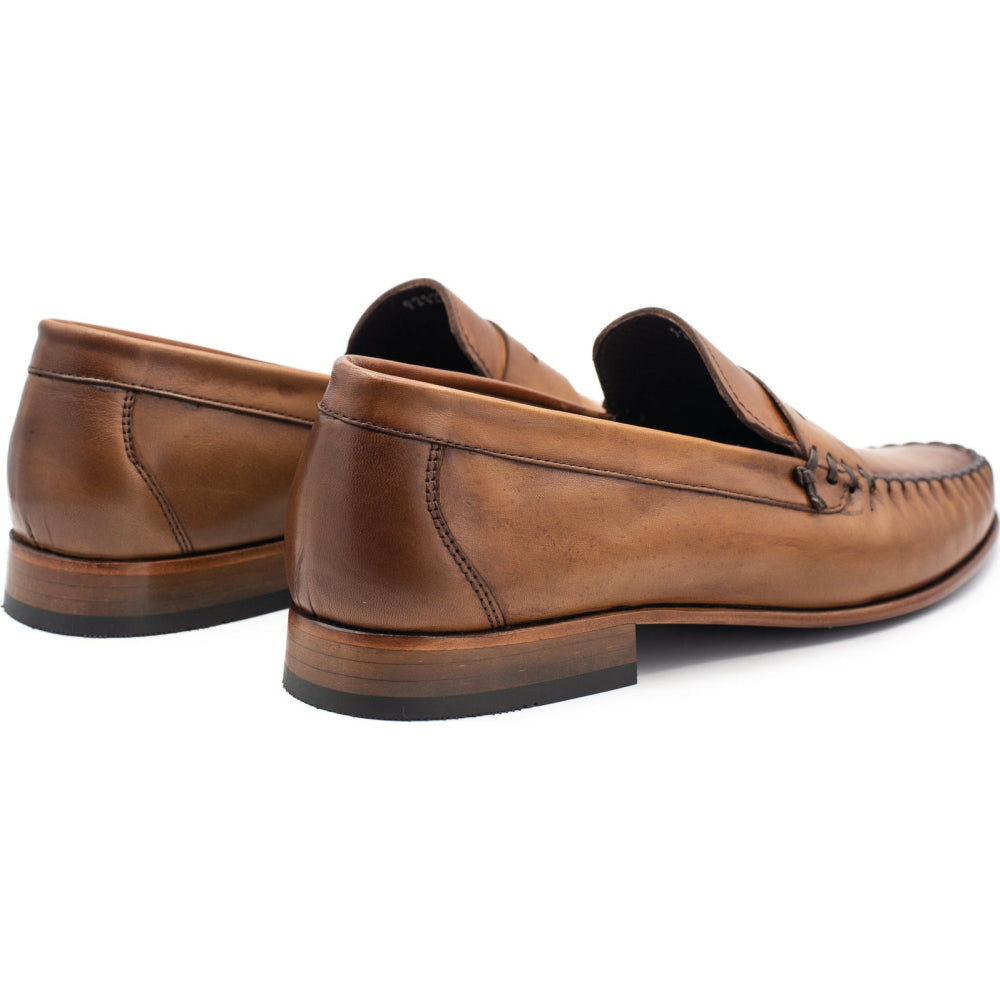 Vinci Leather The Eregli Brown Leather Penny Loafer (08100)