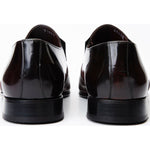 Vinci Leather The Everest Burgundy Burnished Leather Cap Toe Dress Loafer Shoe (16005)