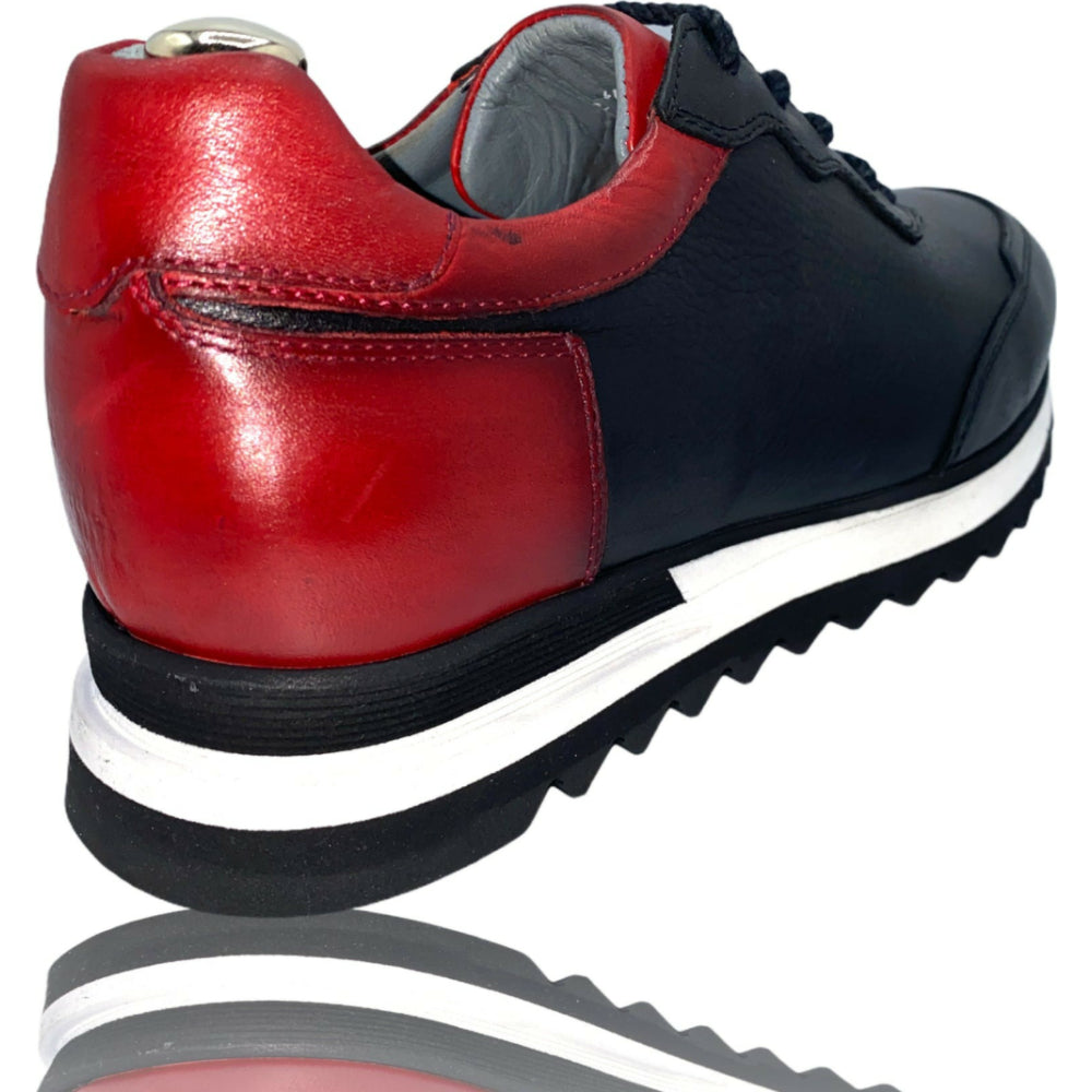Vinci Leather The Florida Black Leather Sneaker (11383)