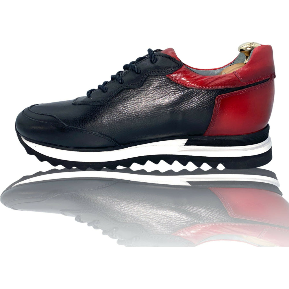 Vinci Leather The Florida Black Leather Sneaker (11383)