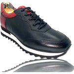 Vinci Leather The Florida Black Leather Sneaker (11383)