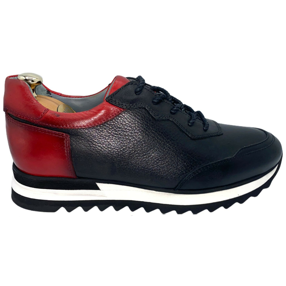 Vinci Leather The Florida Black Leather Sneaker (11383)