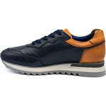Vinci Leather The Florida Dark Blue Leather Sneaker (11383)