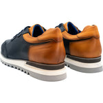 Vinci Leather The Florida Dark Blue Leather Sneaker (11383)