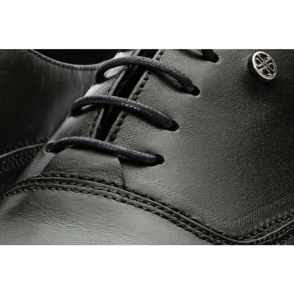 Vinci Leather The Gambaha Black Leather Quarter Brogue Cap Toe Oxford Shoe (8012)