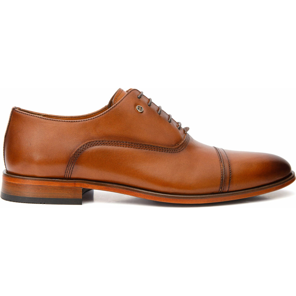 Vinci Leather The Gambaha Brown Leather Quarter Brogue Cap Toe Oxford Shoe (8012)