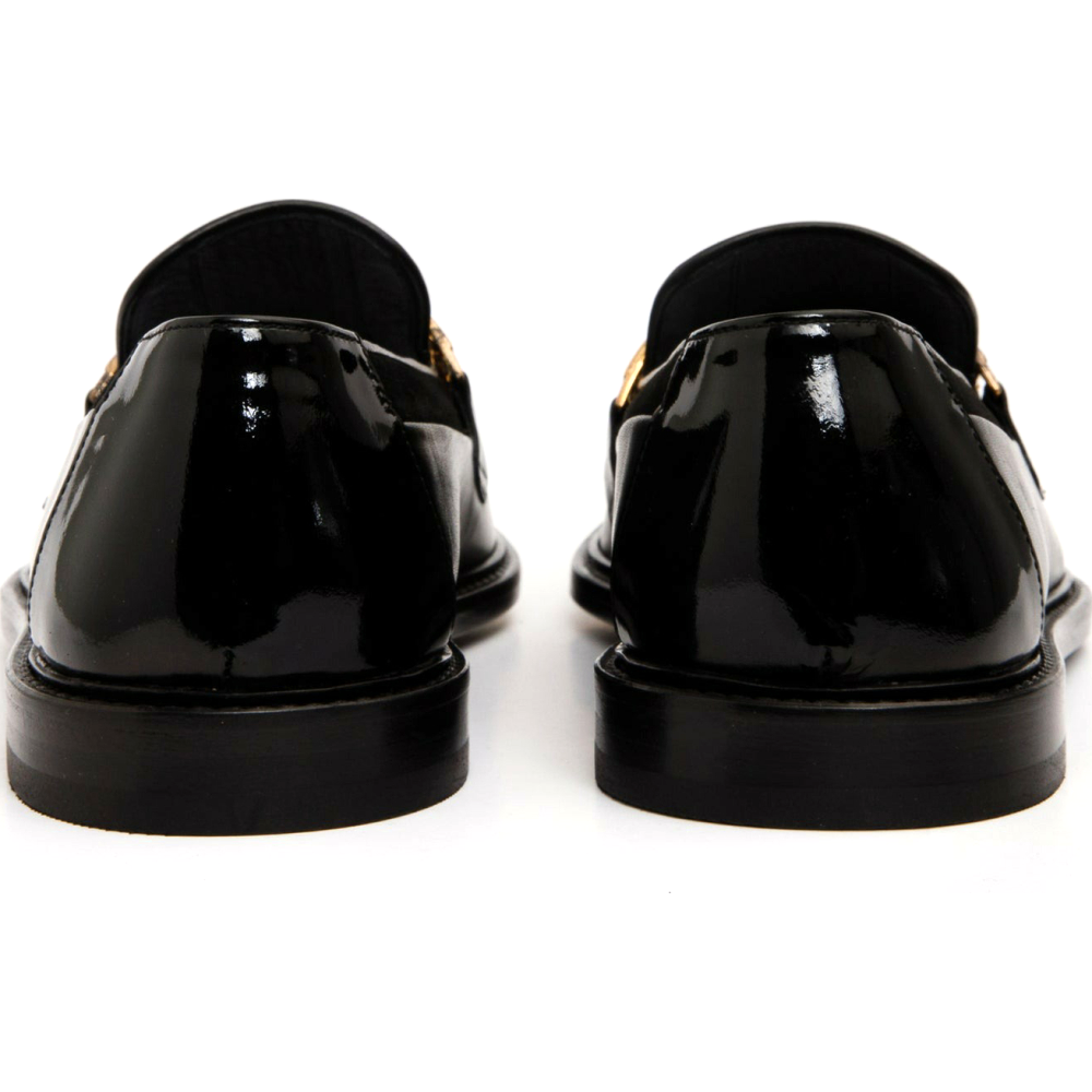Vinci Leather The Gemena Black Shoe Bit Dress Loafer