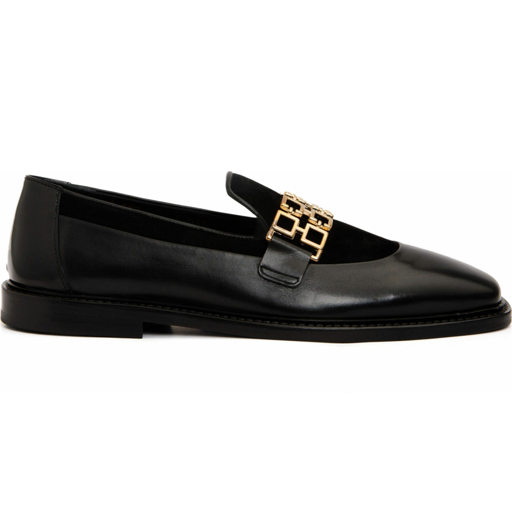 Vinci Leather The Gemena Black Shoe Bit Dress Loafer