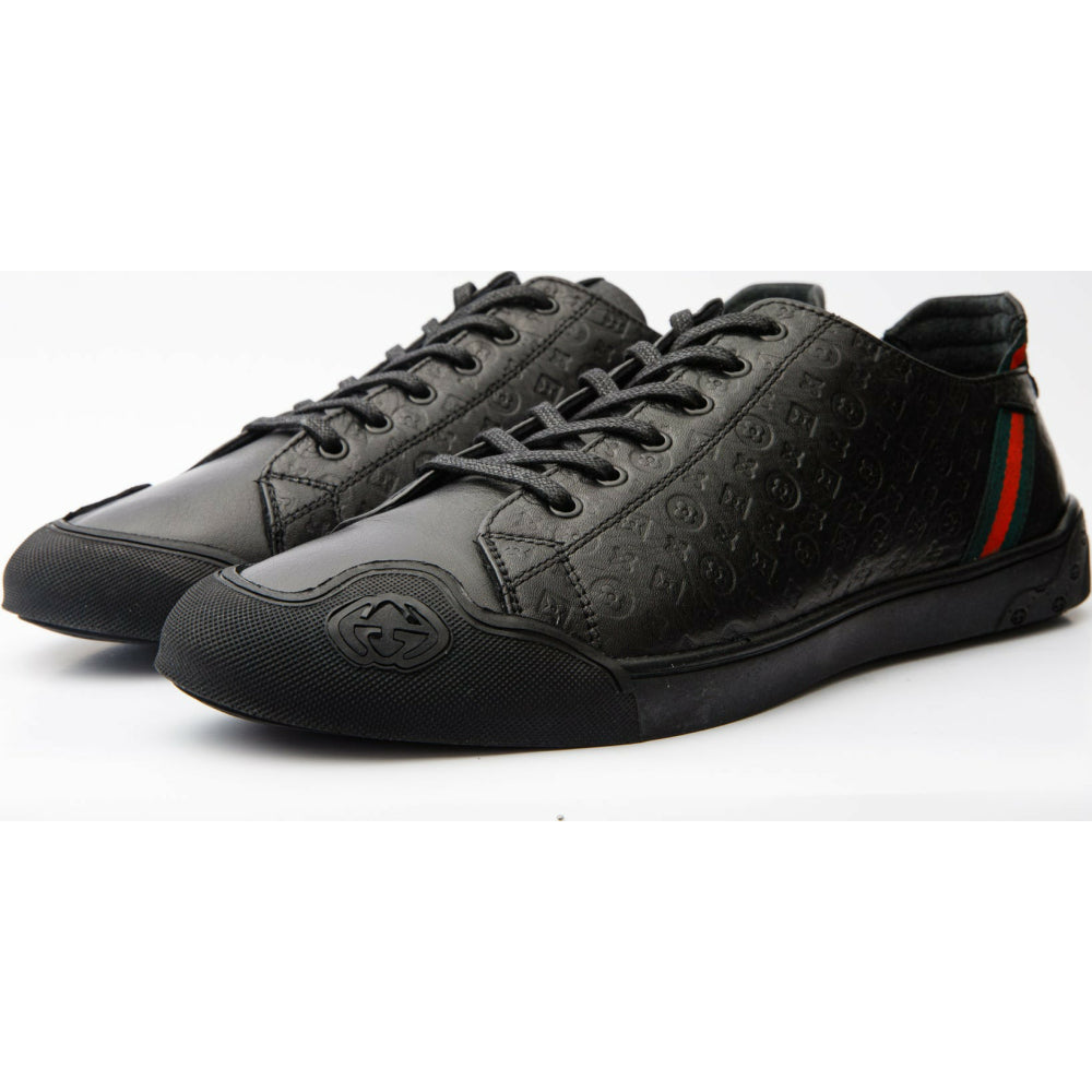Vinci Leather The Getto Black Leather Sneaker (15260)