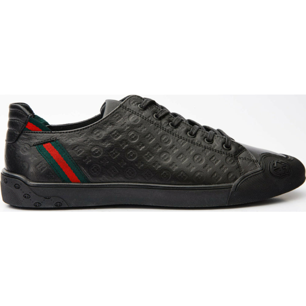 Vinci Leather The Getto Black Leather Sneaker (15260)
