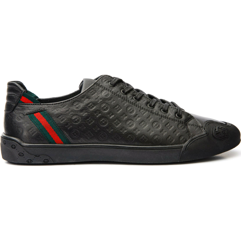 Vinci Leather The Getto Black Leather Sneaker (15260)
