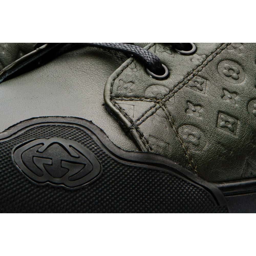 Vinci Leather The Getto Green Leather Sneaker (15260)