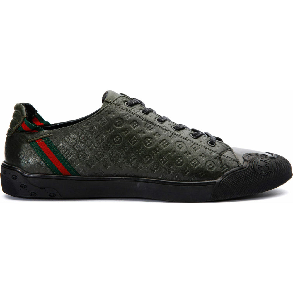 Vinci Leather The Getto Green Leather Sneaker (15260)